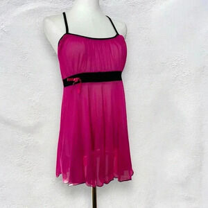 Y2K  coquette babydoll top bows black and pink punk girly XL